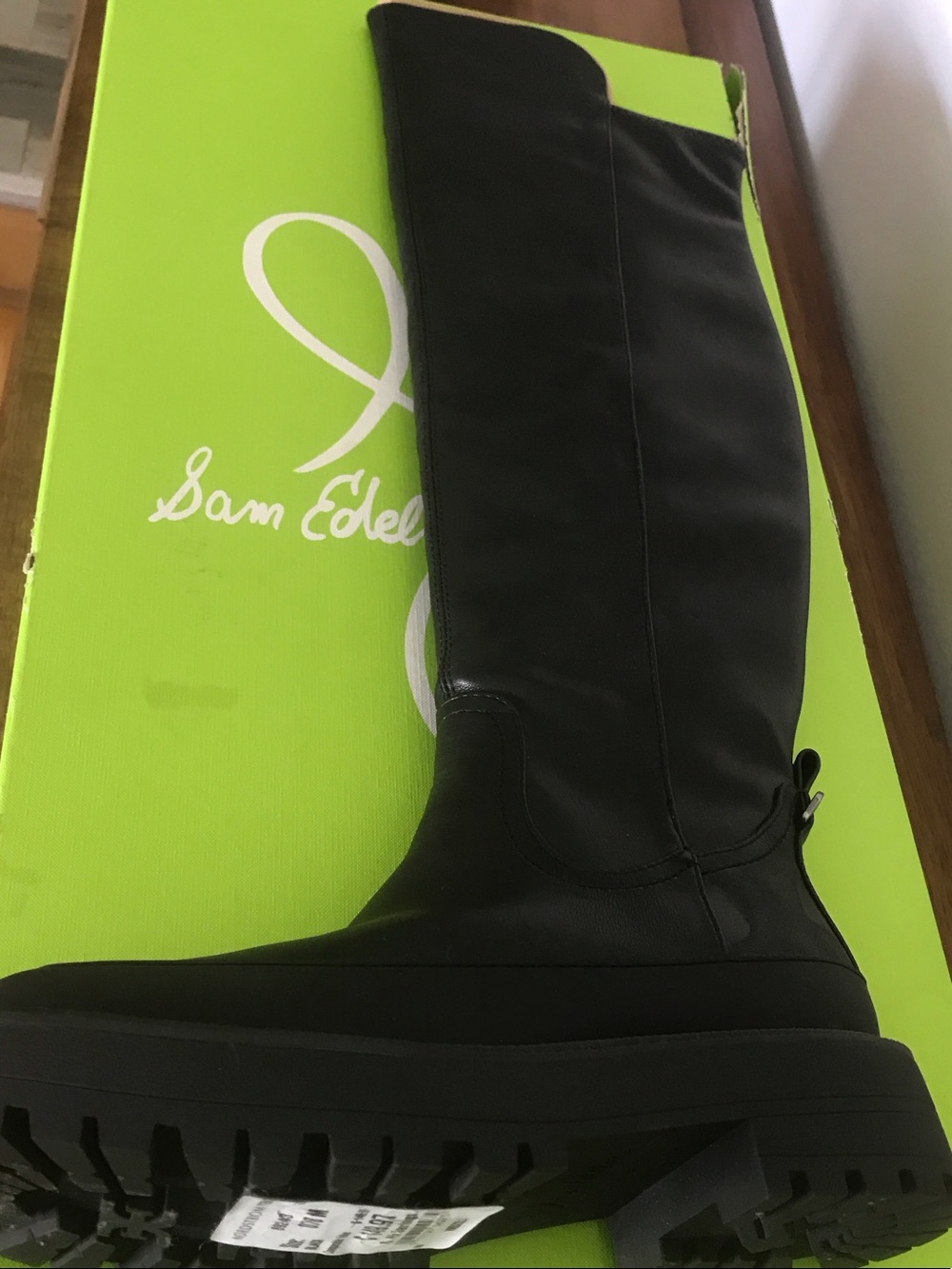 Sam Edelman Black Over-the-Knee Chunky Platform Boots